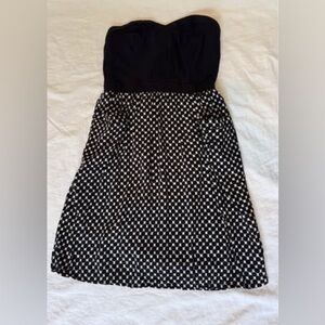 Xhilaration Black White Strapless Dress strapless pockets sweetheart neckline